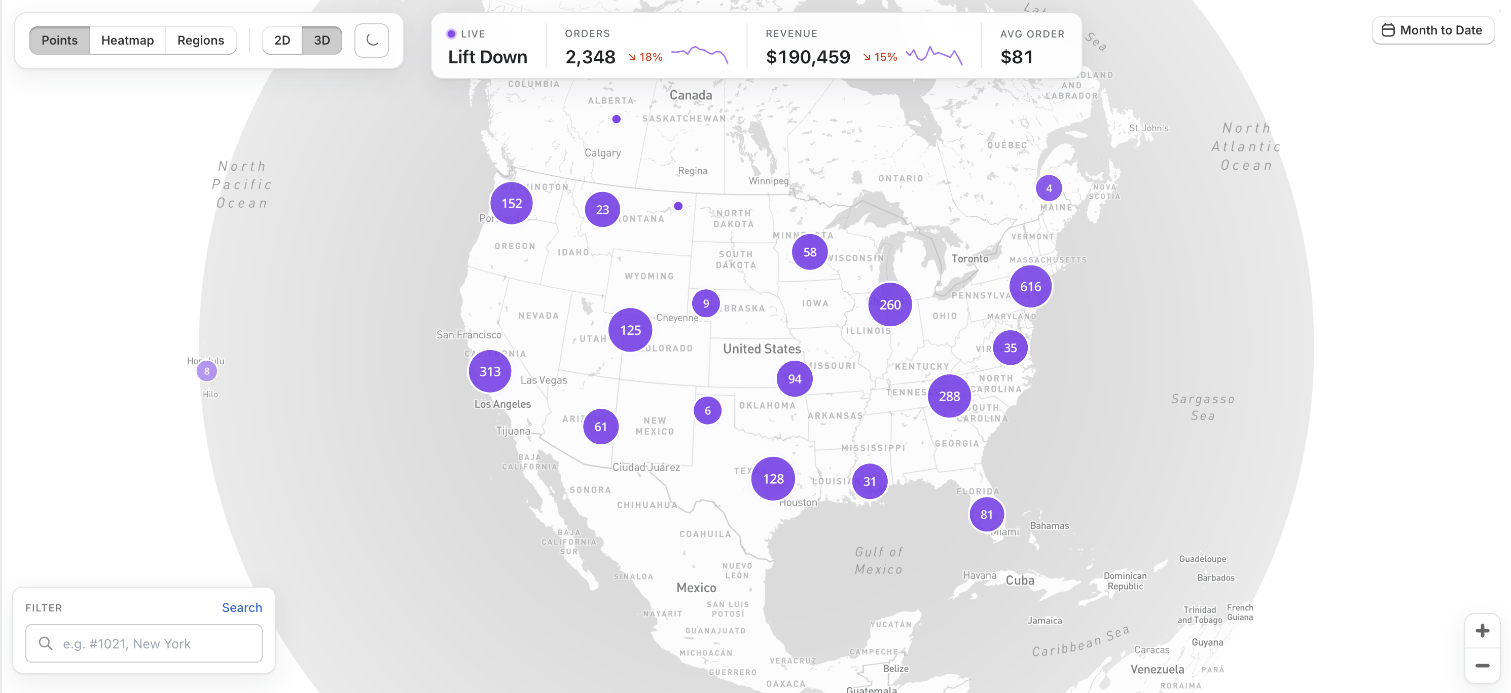 Naksalite order map — points view